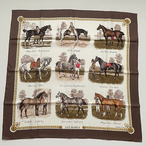 Hermes Accessories - HERMES LES ROBES SCARF BY LEDOUX 90CM SILK 1993